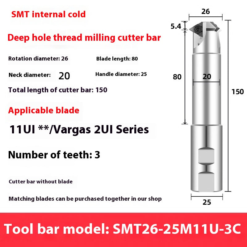 6036 SMT Deep Hole Thread Milling Toolholder Machining Center Single Thread Internal Coolant Milling Tool U-Thread Toolholder 11UI 16UI Shandong Denso Pricision Tools Co.,Ltd.